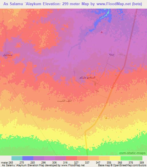 As Salamu `Alaykum,Syria Elevation Map