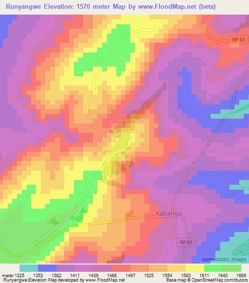 Runyangwe,Burundi Elevation Map