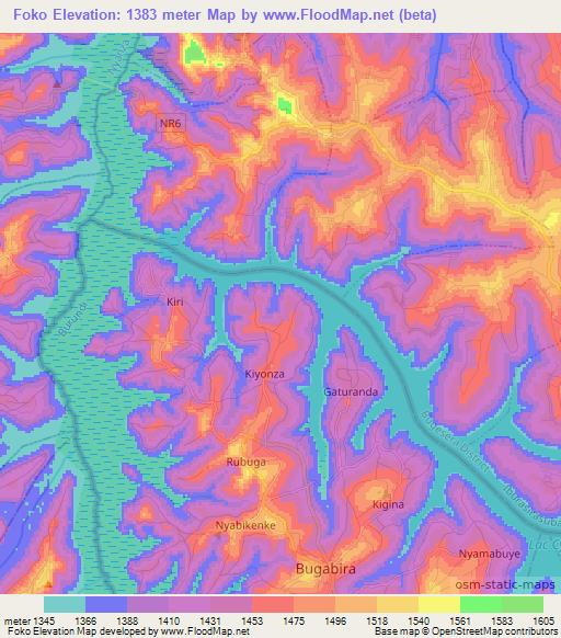 Foko,Burundi Elevation Map