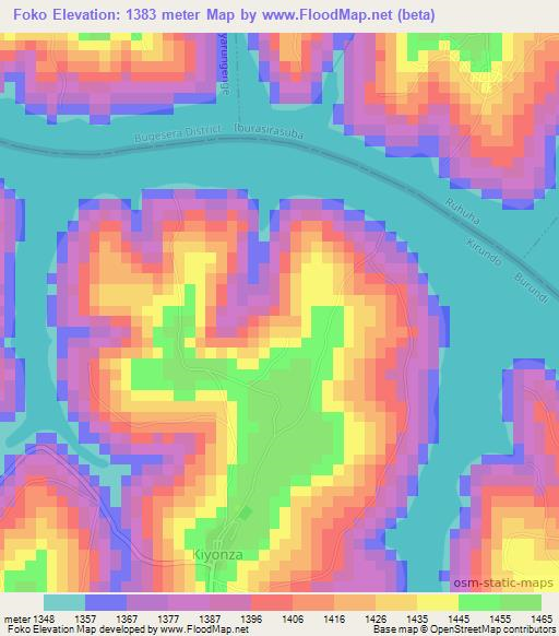 Foko,Burundi Elevation Map