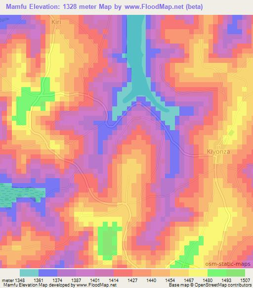 Mamfu,Burundi Elevation Map