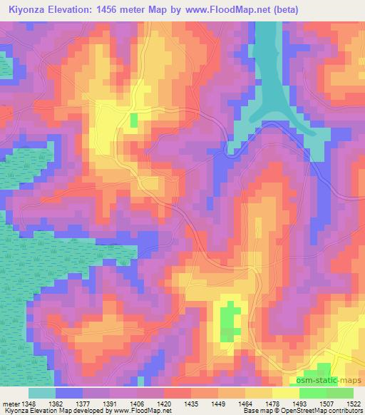 Kiyonza,Burundi Elevation Map
