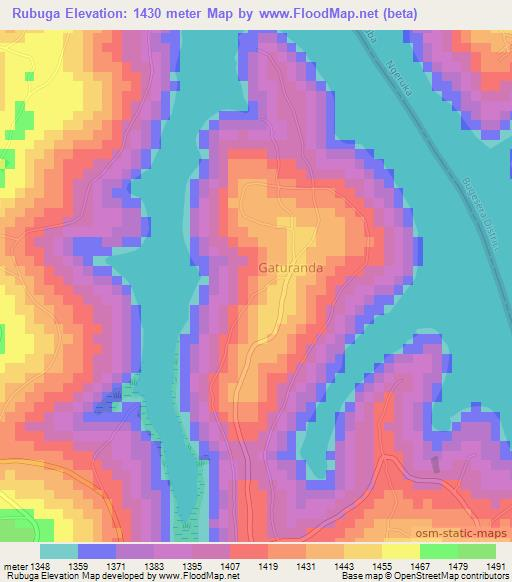 Rubuga,Burundi Elevation Map