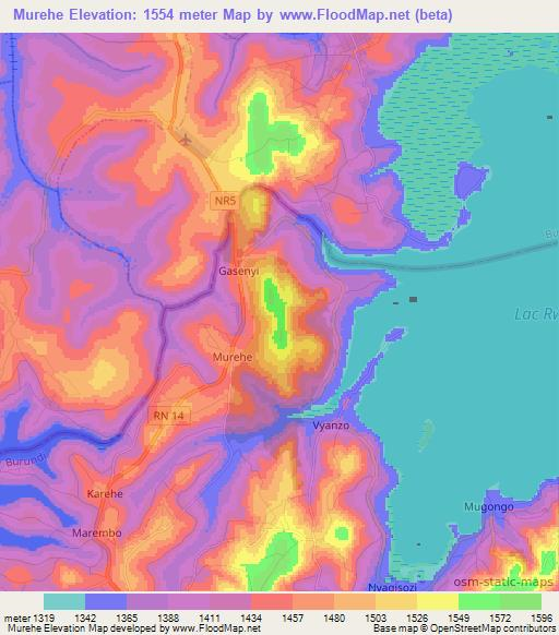 Murehe,Burundi Elevation Map