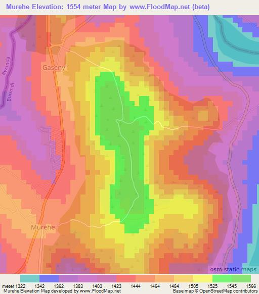 Murehe,Burundi Elevation Map