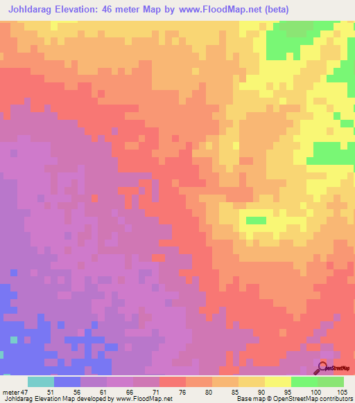 Johldarag,Iran Elevation Map