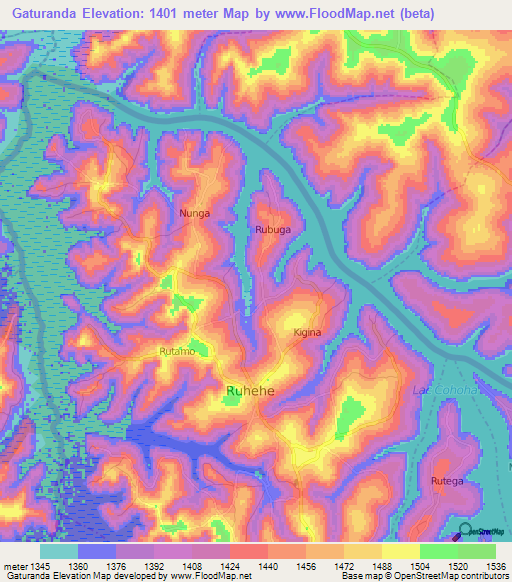 Gaturanda,Burundi Elevation Map