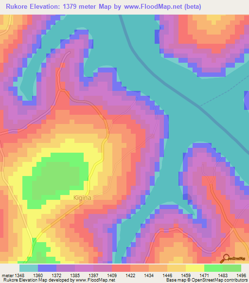 Rukore,Burundi Elevation Map
