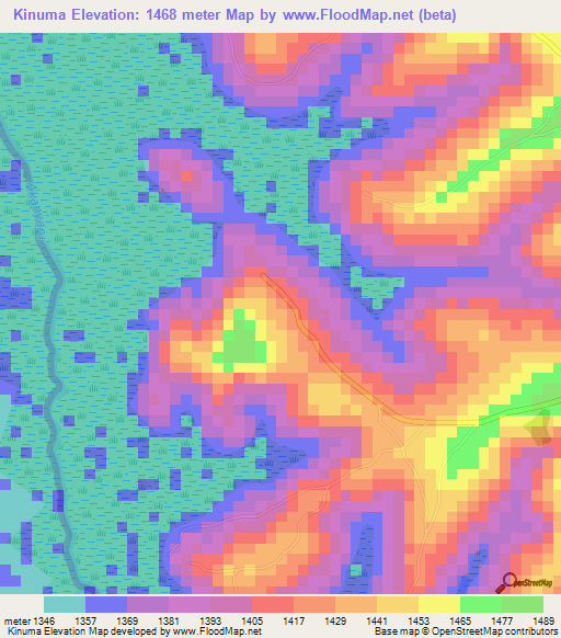 Kinuma,Burundi Elevation Map