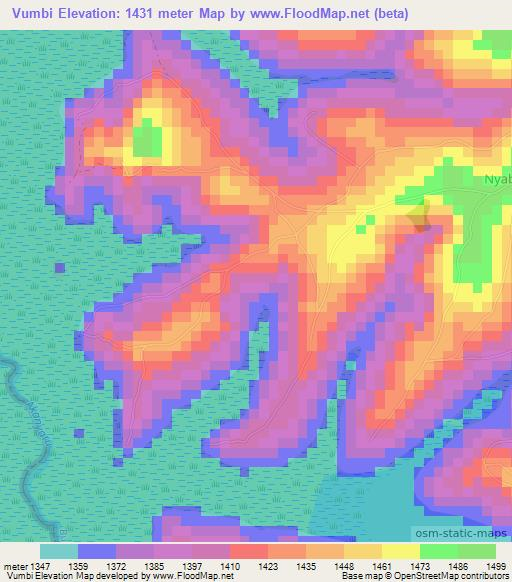 Vumbi,Burundi Elevation Map