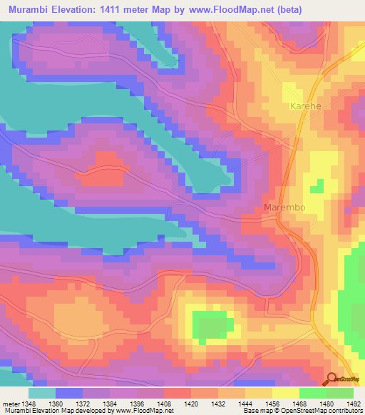 Murambi,Burundi Elevation Map