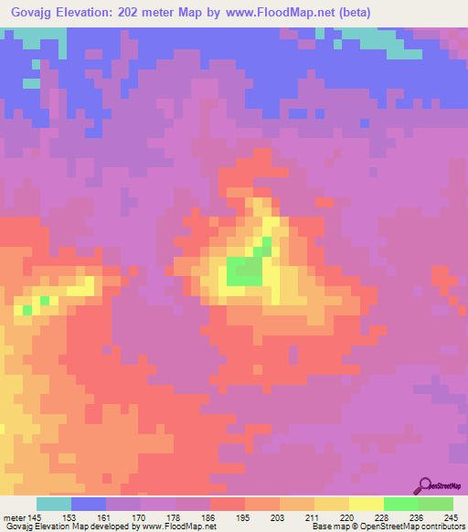 Govajg,Iran Elevation Map