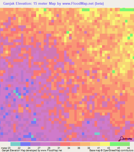 Ganjak,Iran Elevation Map