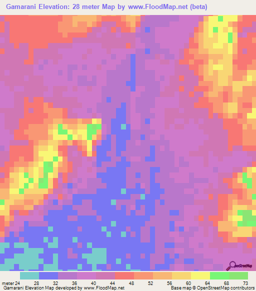 Gamarani,Iran Elevation Map