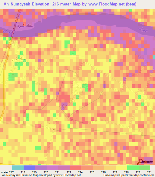 An Numaysah,Syria Elevation Map