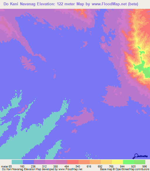 Do Kani Navanag,Iran Elevation Map
