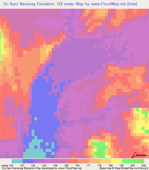 Do Kani Navanag,Iran Elevation Map