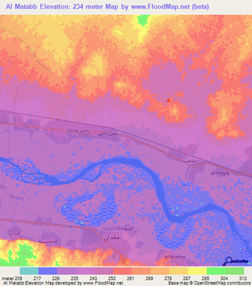 Al Matabb,Syria Elevation Map