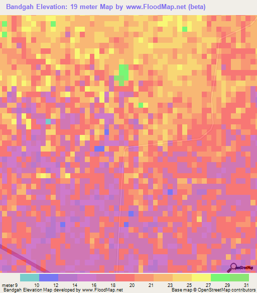Bandgah,Iran Elevation Map