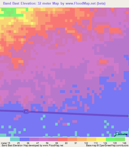Band Bast,Iran Elevation Map