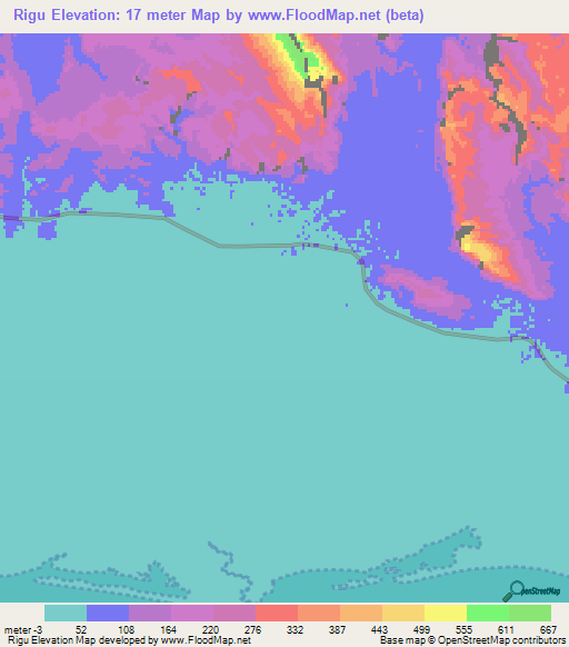 Rigu,Iran Elevation Map