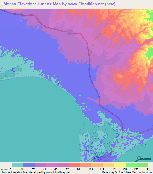 Moqsa,Iran Elevation Map