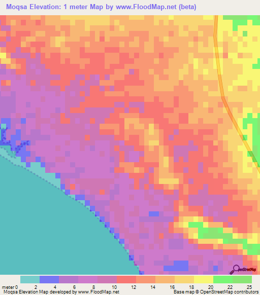 Moqsa,Iran Elevation Map