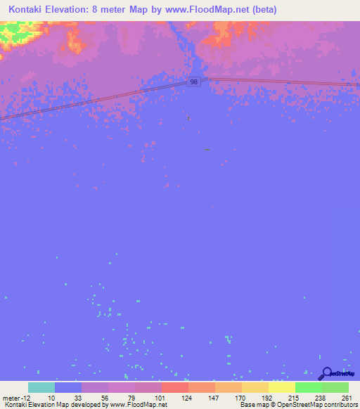 Kontaki,Iran Elevation Map
