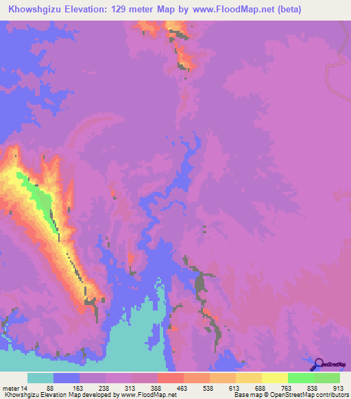 Khowshgizu,Iran Elevation Map