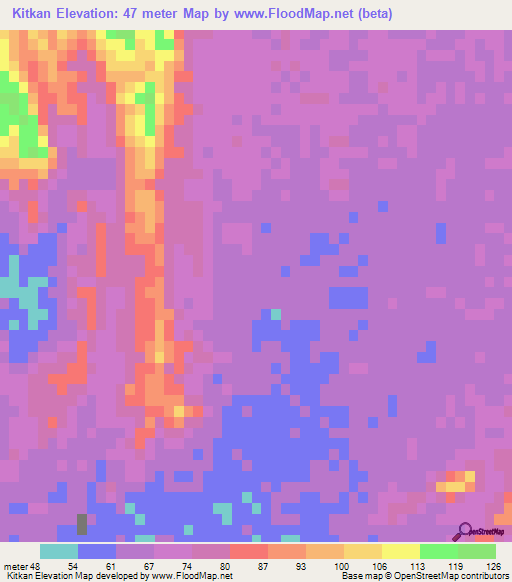 Kitkan,Iran Elevation Map