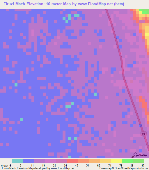 Firuzi Mach,Iran Elevation Map