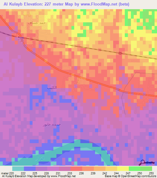 Al Kulayb,Syria Elevation Map