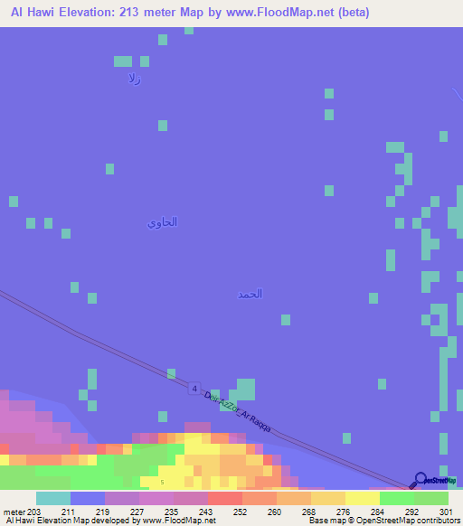 Al Hawi,Syria Elevation Map