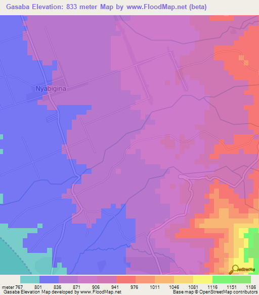 Gasaba,Burundi Elevation Map