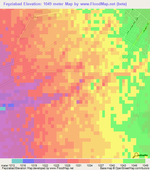 Feyziabad,Iran Elevation Map
