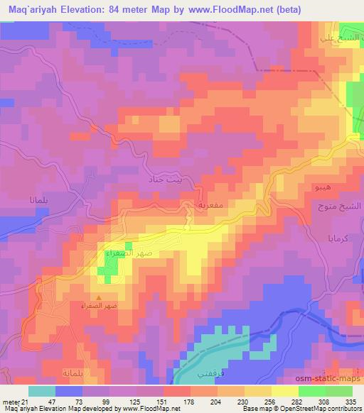 Maq`ariyah,Syria Elevation Map