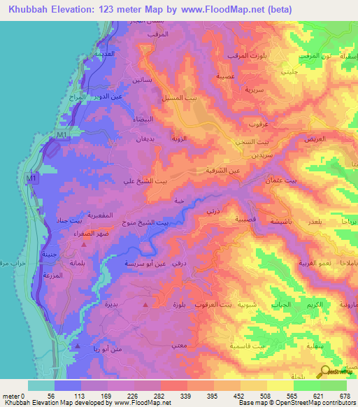 Khubbah,Syria Elevation Map