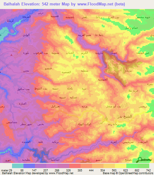 Balhalah,Syria Elevation Map
