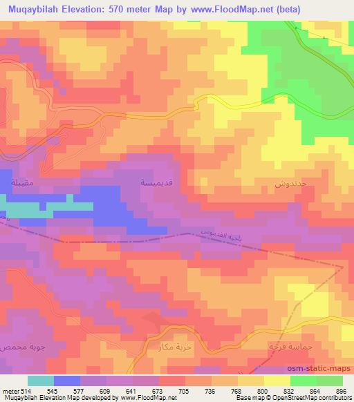 Muqaybilah,Syria Elevation Map