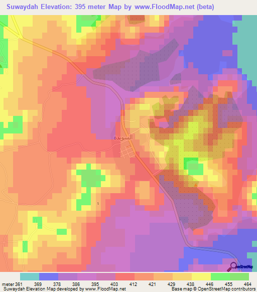 Suwaydah,Syria Elevation Map