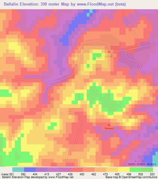 Ballalin,Syria Elevation Map