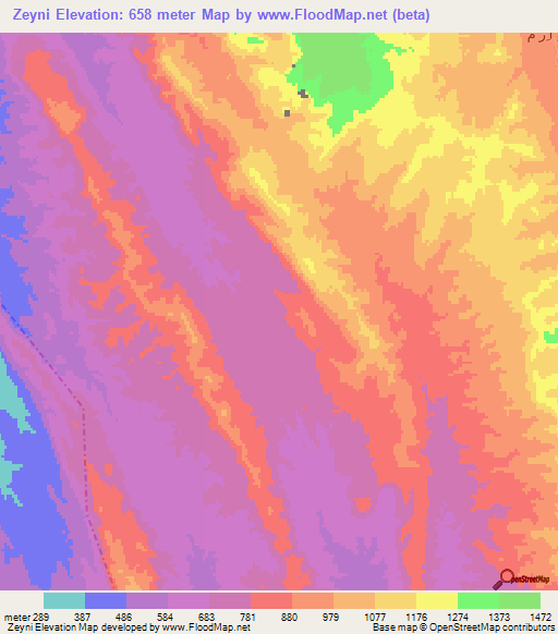 Zeyni,Iran Elevation Map