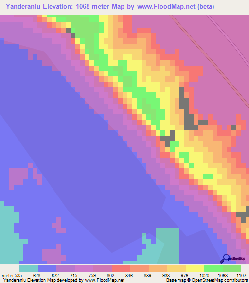 Yanderanlu,Iran Elevation Map