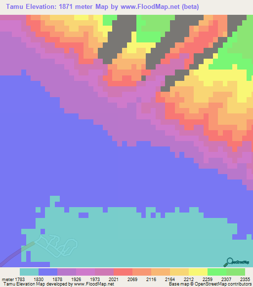 Tamu,Iran Elevation Map