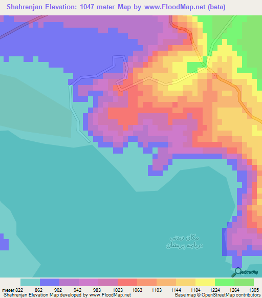 Shahrenjan,Iran Elevation Map