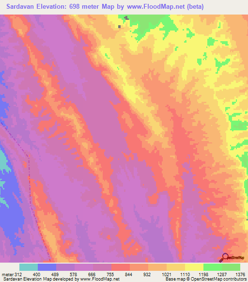 Sardavan,Iran Elevation Map