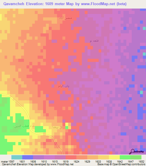 Qavamcheh,Iran Elevation Map