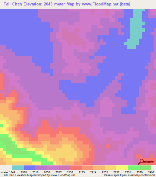 Tall Chah,Iran Elevation Map