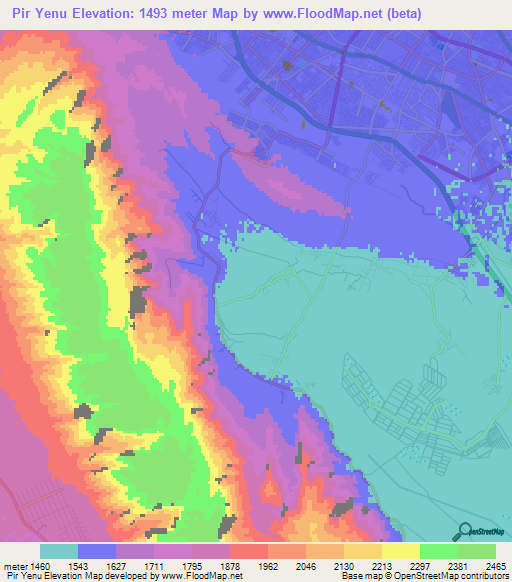 Pir Yenu,Iran Elevation Map