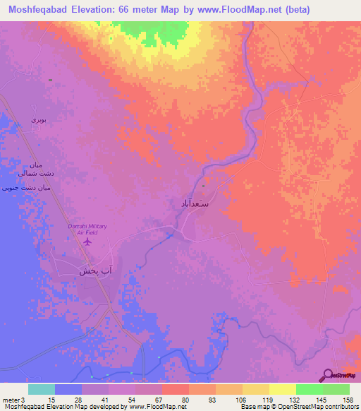 Moshfeqabad,Iran Elevation Map